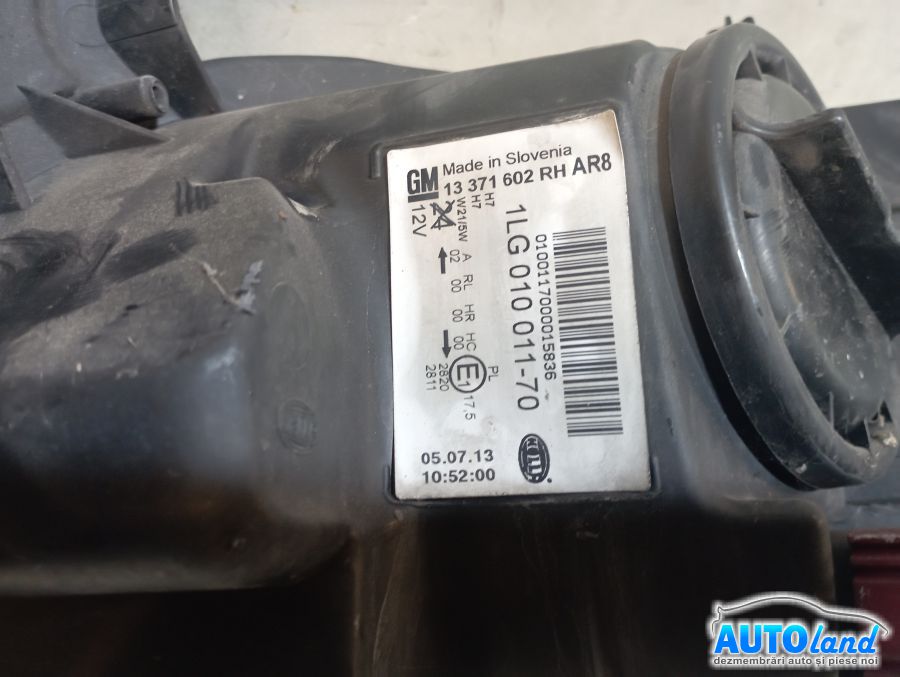 Far Dreapta OPEL ASTRA J hatchback 2009-2026 Cod 13371602 