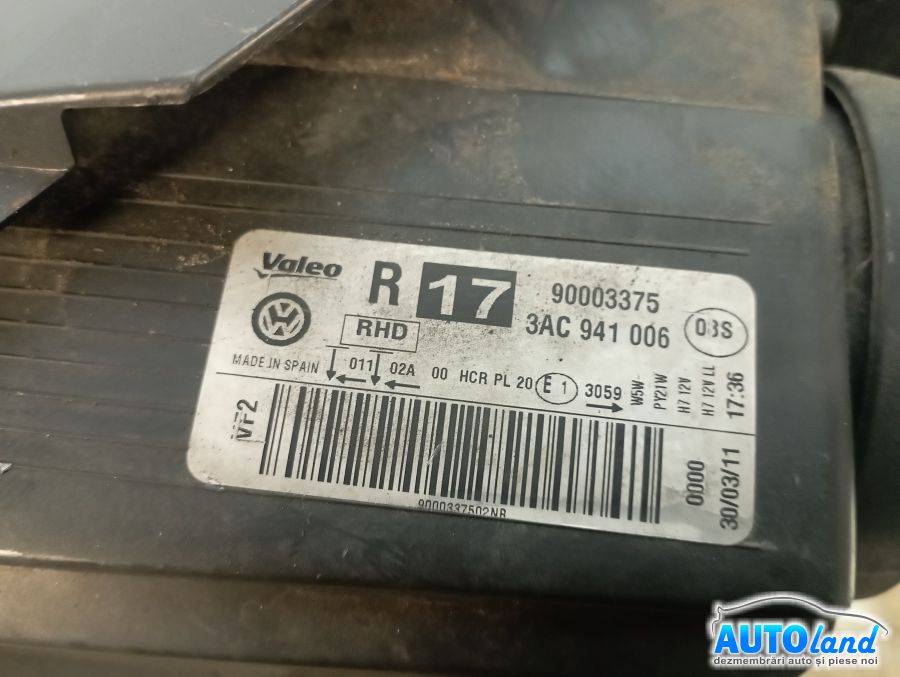 Far Dreapta VOLKSWAGEN PASSAT (3AA,B7) 2011-2025 Cod 3AC941006 