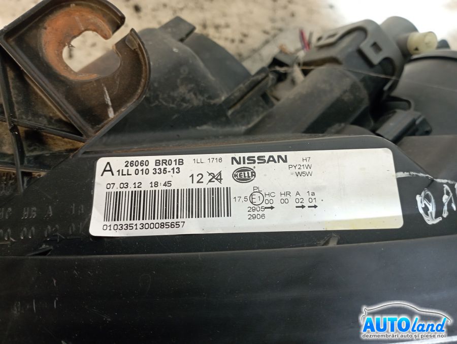 Far Stanga NISSAN QASHQAI (J10,JJ10) 2007-2026 Cod 26060BR01B 