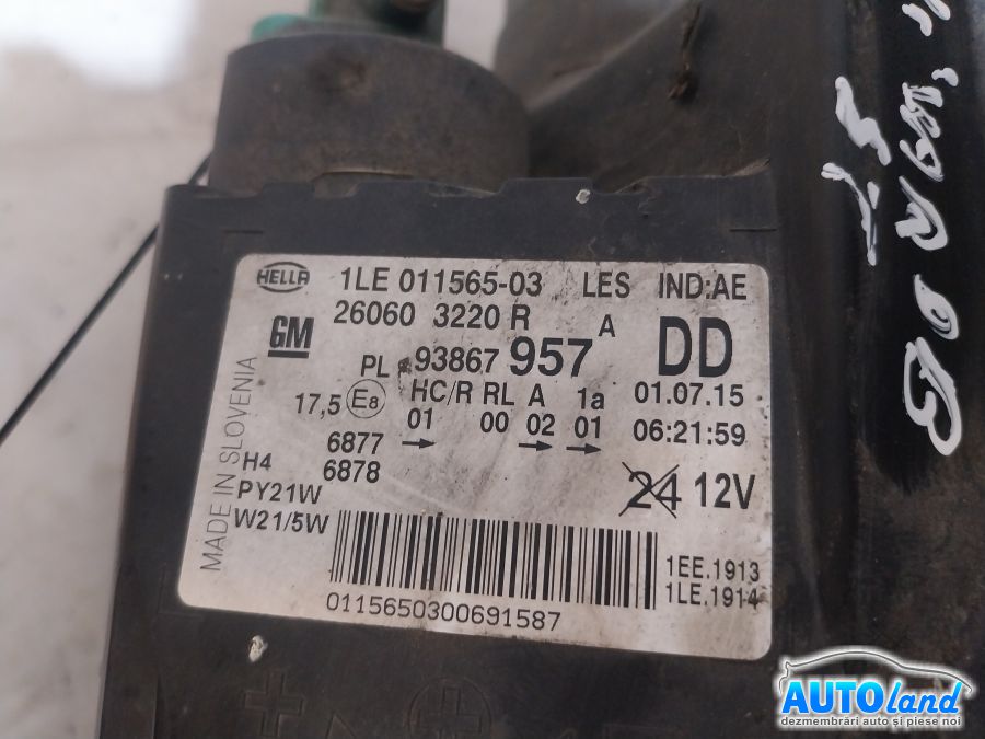 Far Stanga OPEL VIVARO B 2014-2018 Cod 260603220R 