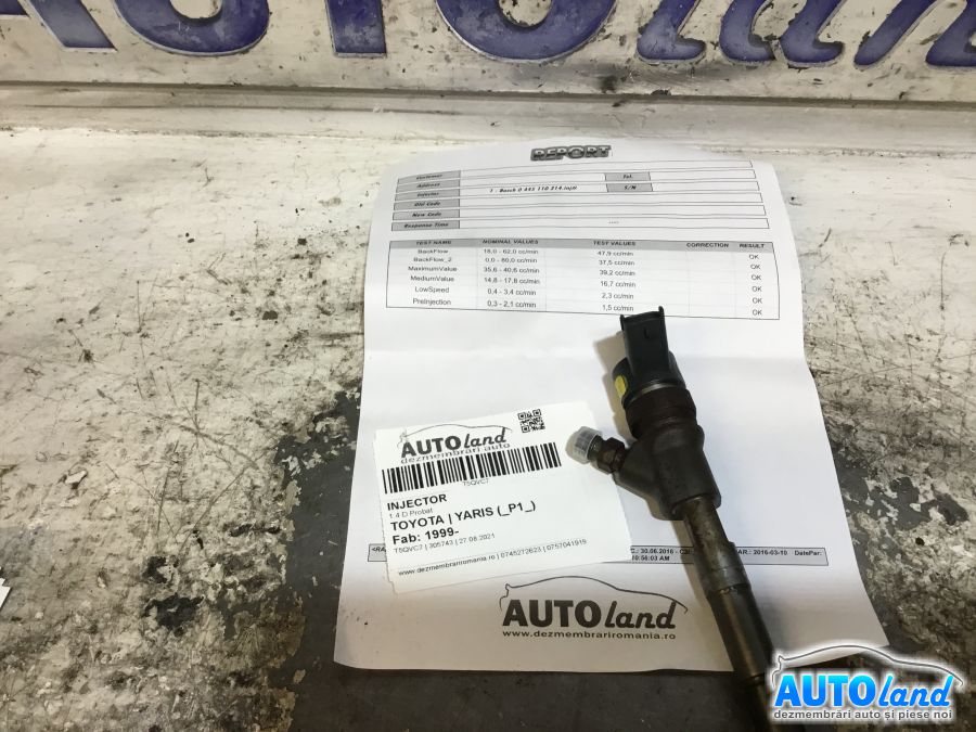 Injector TOYOTA YARIS (_P1_) 1999-2025 Cod 0445110214 