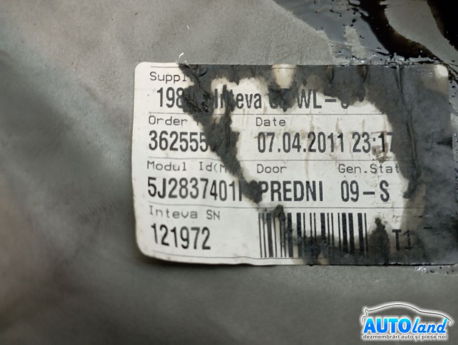 Macara Geam SKODA FABIA 2006-2026 Cod 5J2837401F 