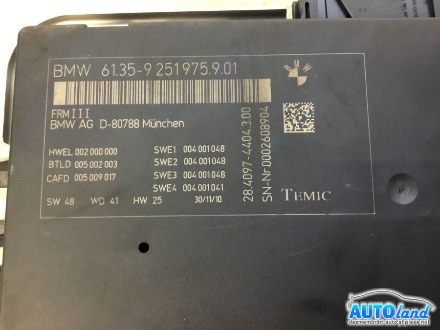 Modul Electronic BMW 5 (F10) 2010-2025 Cod 9251975 