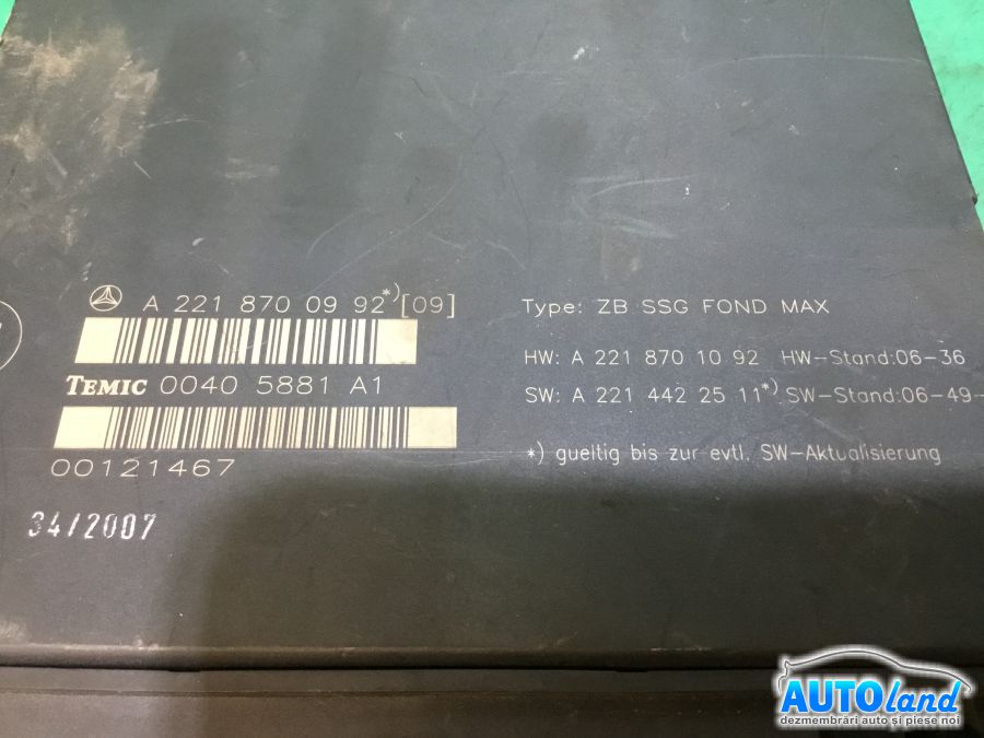 Modul electronic MERCEDES-BENZ S-CLASS (W221) 2005-2025 Cod A2218700992 