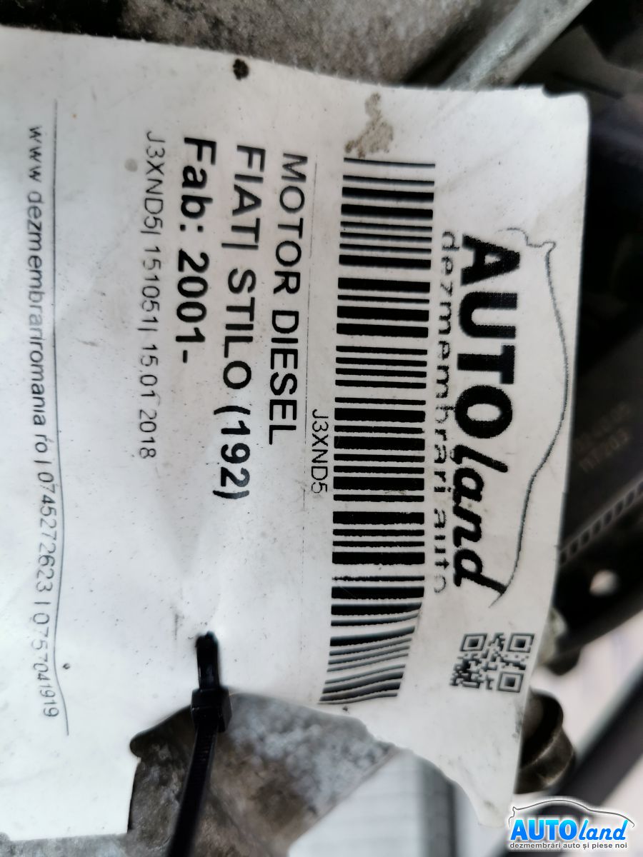 Motor Diesel FIAT STILO (192) 2001-2025 Cod 192A1000 