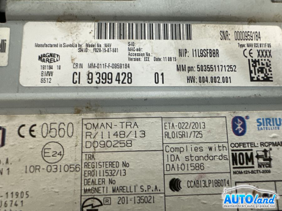 Navigatie BMW 2 (F45) 2013-2025 Cod 9399428 