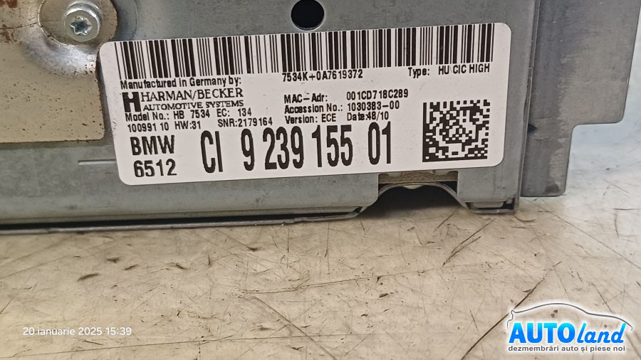 Navigatie BMW 5 (F10) 2010-2025 Cod 9239155 