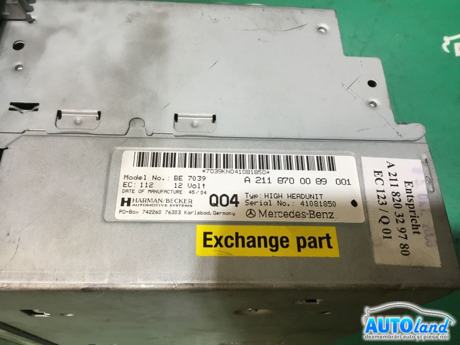 Navigatie MERCEDES-BENZ CLS (C219) 2004-2010 Cod A2118700089 