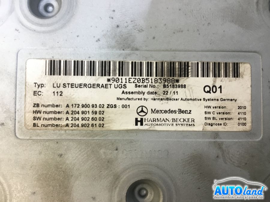 Navigatie MERCEDES-BENZ E-class Coupe (C207) 2009-2012 Cod A1729009302 