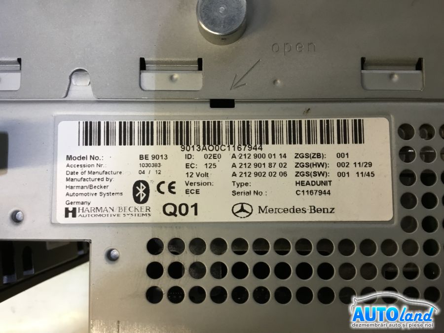 Navigatie MERCEDES-BENZ E-class T-modell (S212) 2009-2012 Cod A2129000114 