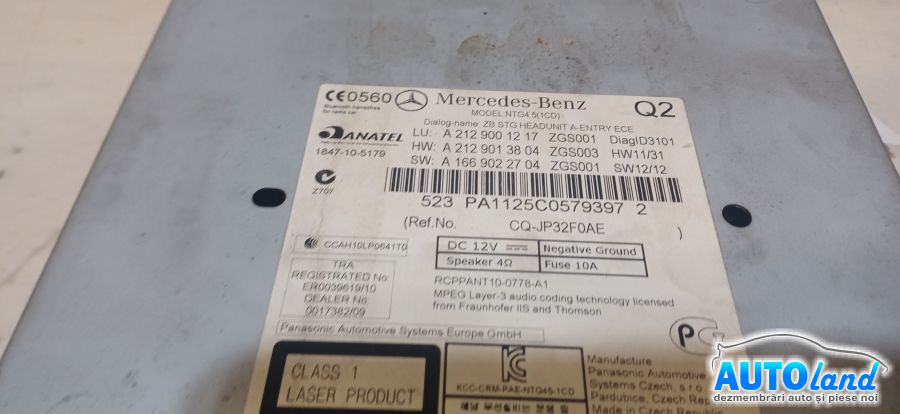 Navigatie MERCEDES-BENZ E-CLASS (W212) 2009-2026 Cod A2129001217 