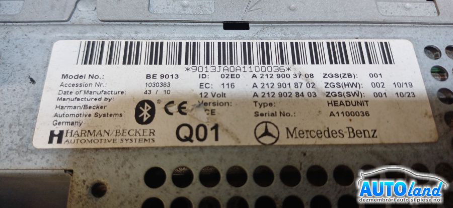 Navigatie MERCEDES-BENZ E-CLASS (W212) 2009-2026 Cod A2129003708 