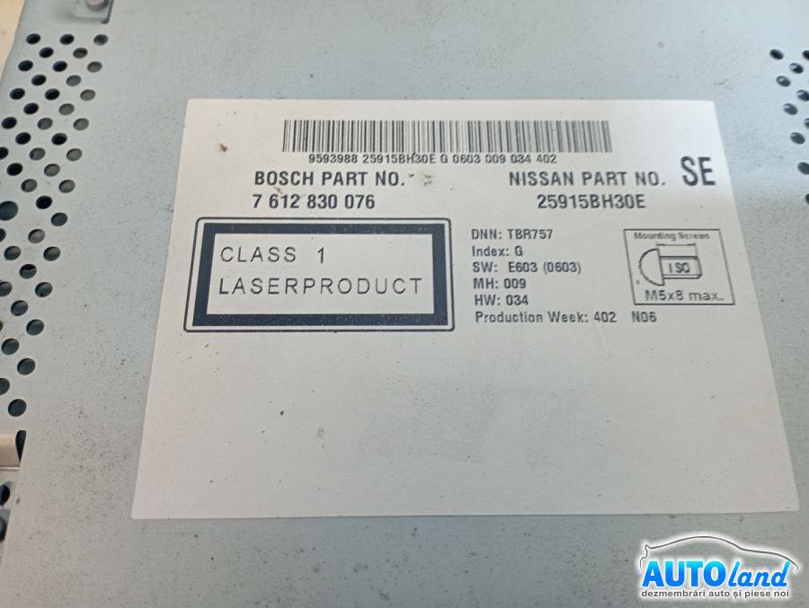 Navigatie NISSAN QASHQAI (J10,JJ10) 2007-2026 Cod 25915BH30E 