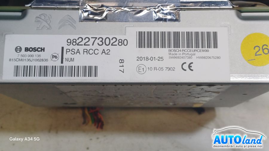 Navigatie PEUGEOT 208 2012-2025 Cod 9822730280 