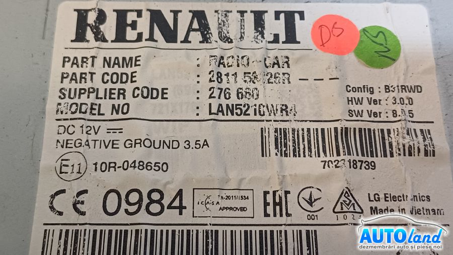 Navigatie RENAULT CLIO IV 2012-2025 Cod 281158826R 