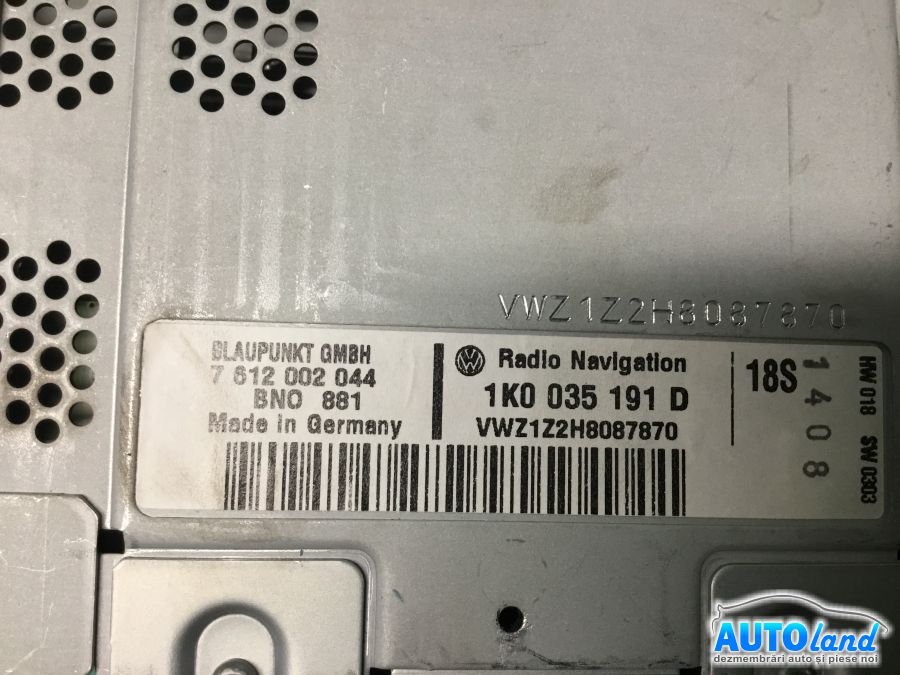 Navigatie VOLKSWAGEN GOLF V (1K1) 2003-2026 Cod 1K0035191D 