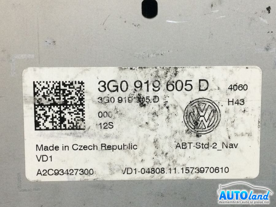 Navigatie VOLKSWAGEN GOLF VII 2012-2025 Cod 3G0919605D 