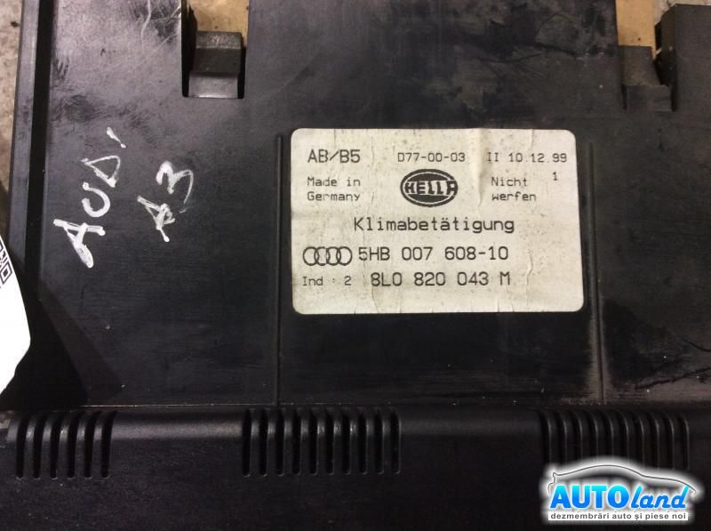 Panou Comanda AC (ventilatie) AUDI A3 (8L1) 1996-2003 Cod 8L0820043M 