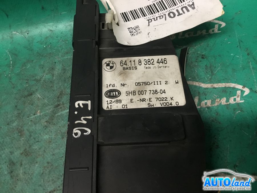 Panou Comanda AC (ventilatie) BMW 3 (E46) 1998-2005 Cod 64118382446 