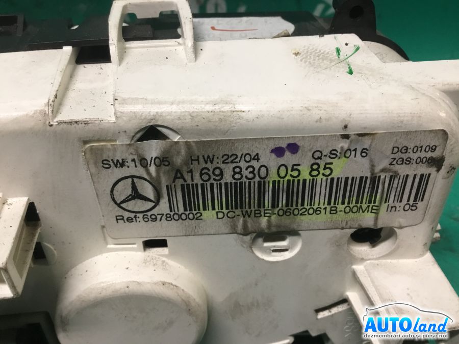 Panou Comanda AC (ventilatie) MERCEDES-BENZ A-CLASS (W169) 2004-2025 Cod A1698380585 