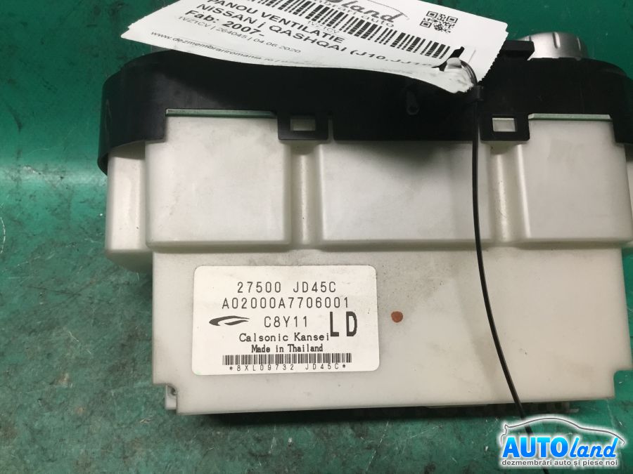 Panou Comanda AC (ventilatie) NISSAN QASHQAI (J10,JJ10) 2007-2025 Cod 27500JD45C 