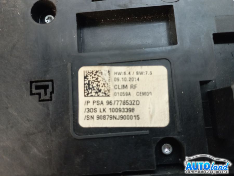 Panou Comanda Ac (ventilatie) PEUGEOT 308 (4A_,4C_) 2007-2026 Cod 96777653ZD 