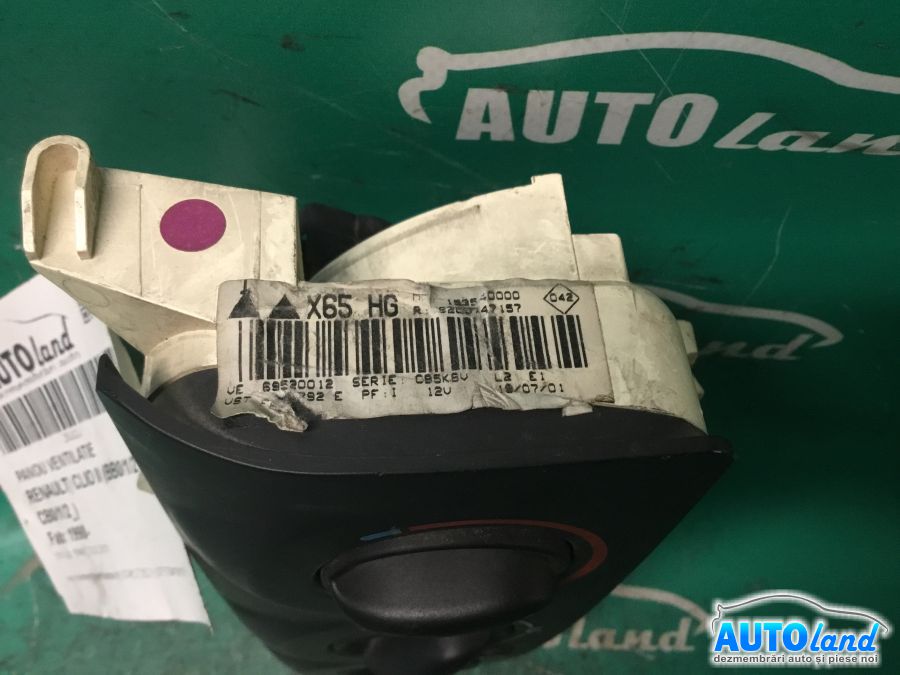 Panou Comanda AC (ventilatie) RENAULT CLIO II (BB0/1/2_,CB0/1/2_) 1998-2025 Cod 8200157147 