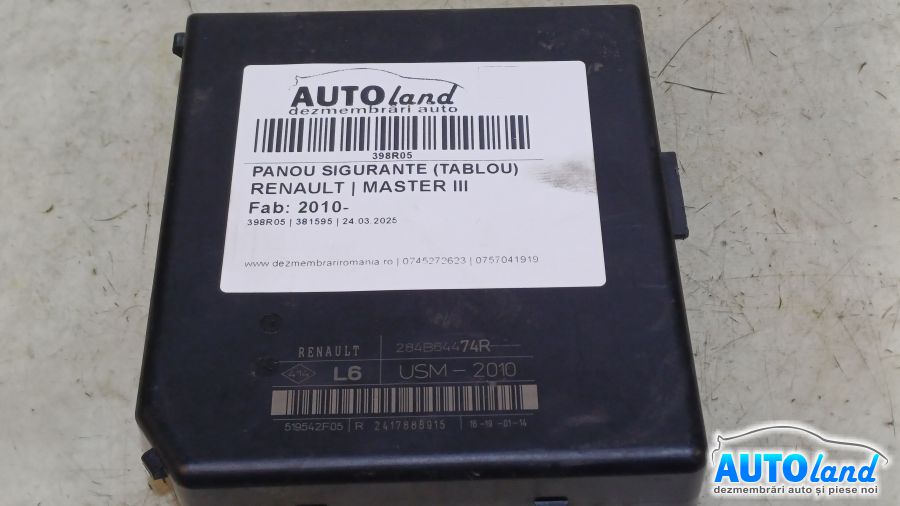 Panou Sigurante (tablou) RENAULT MASTER III 2010-2025 Cod 284B64474R 