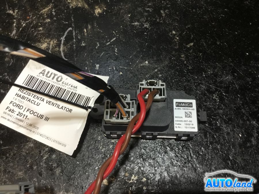 Rezistenta Ventilator Habitaclu FORD FOCUS III 2011-2025 Cod AV6N19E624AB 